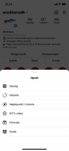 Opret din første Instagram Guide