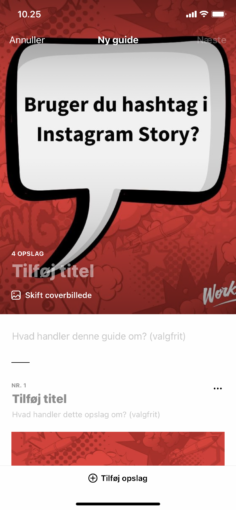 Opret din første Instagram Guide
